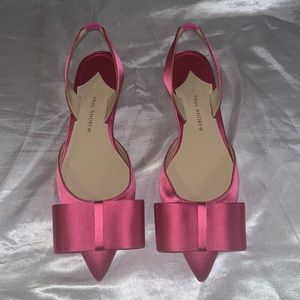 Paul Andrew Pink Bow Accents Slingback Flats